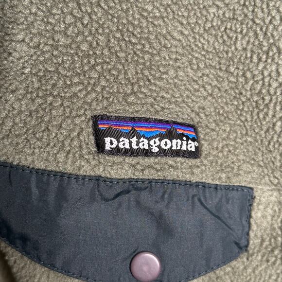 PATAGONIA Vintage 2000's Synchilla Snap-T Pullover Fleece Olive Green Sz S - Picture 4 of 5